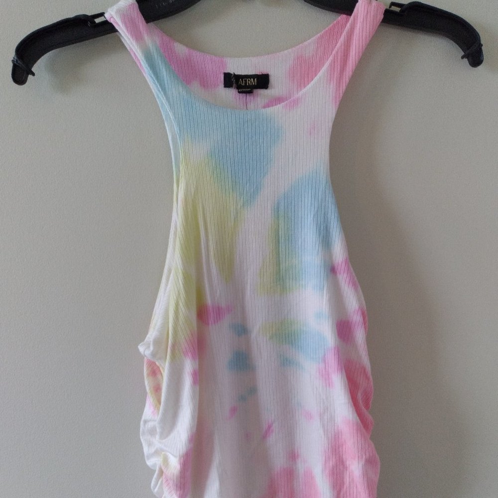 Super fun Tie Dye AFRM Ruched Tank Top NWOT